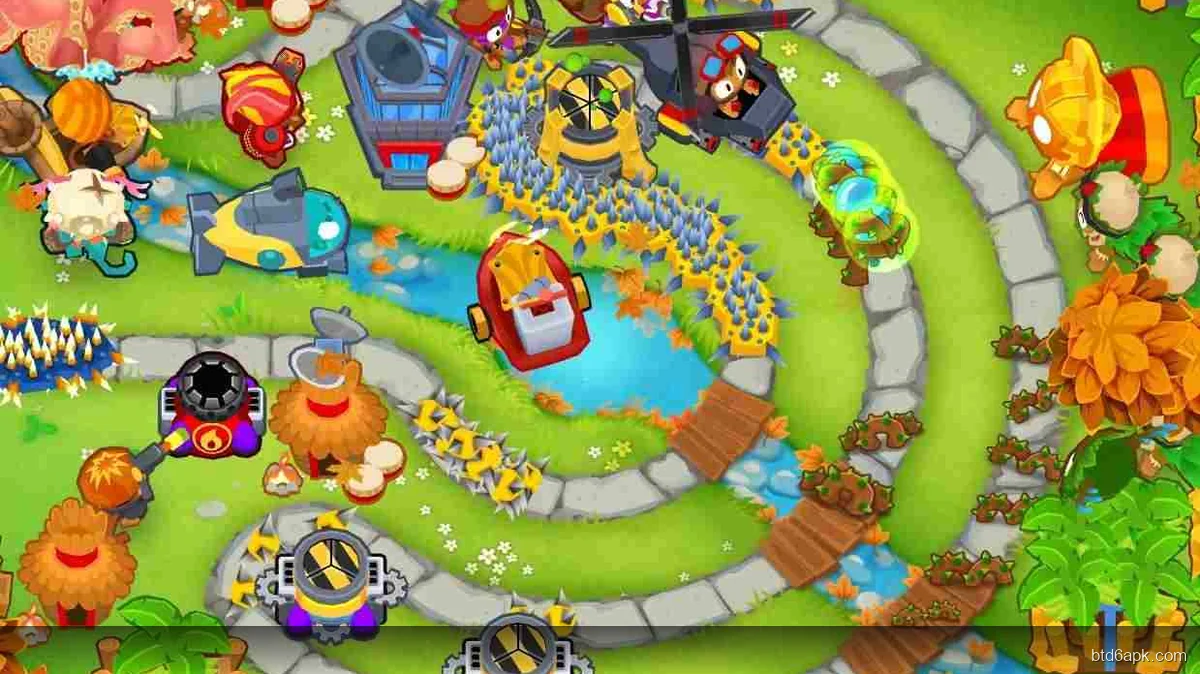Bloons TD 6 APK gameplay — winter map tower defense action on Android